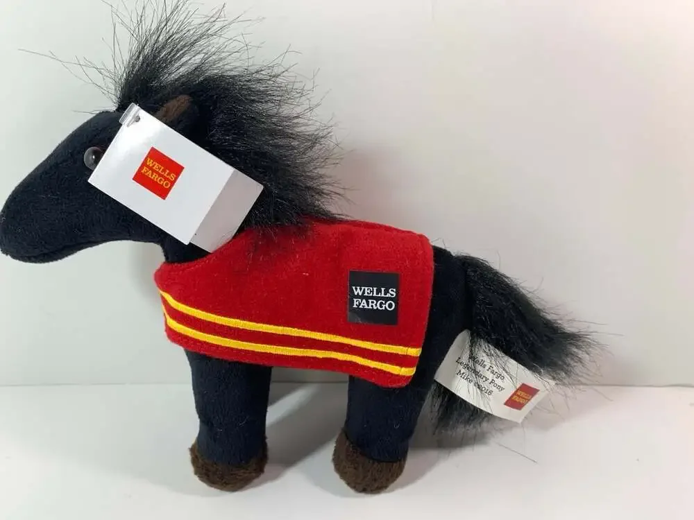 Wells Fargo Mike the Pony Black advertising plush NWT